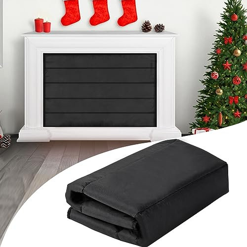 whumsdog Coperta magnetica per camino per perdita di calore, coperture per interni per tenere fuori gli spifferi, ferma la perdita di spifferi, con telaio in ferro con 12 forti magneti integrati,