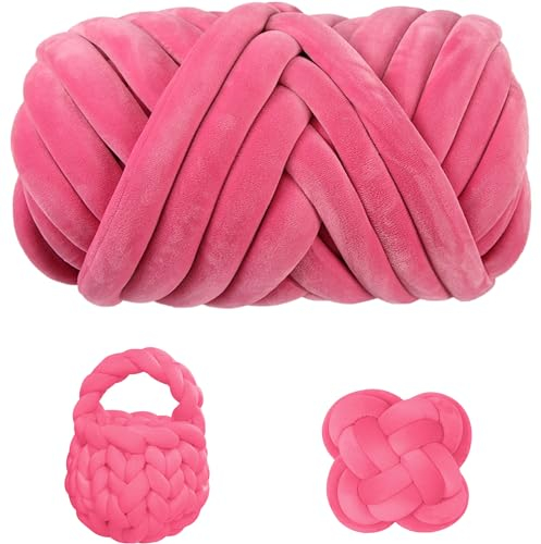 Dicke Wolle Garn 500g,Chunky XXL Wolle zum Handstricke,Sperrige Textilgarn zum häkeln für körbe,Decke, Kissen, Rucksack,Haustierkorb