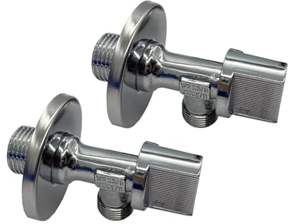 Robinet d'arrêt d'eau 1/2 - 3/8, contient 2 pièces, clé équrée, valve d'angle en laiton, idéal pour les salles de bains, les bateaux, les bars ou les restaurants
