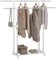 WOLTU Kleiderständer mit 2 Kleiderstangen, Garderobe mit Rollen und Ablage, Garderobenständer höhenverstellbar, Standgarderobe Metall Stabil, (75,5–151,5) x(94–171) x42 cm, Silber Weiß