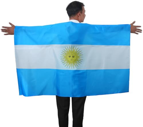 Sonia Originelli Fan Umhang Poncho Fahne Flagge zum Umhängen Fanartikel WM EM Farbe: Argentinien