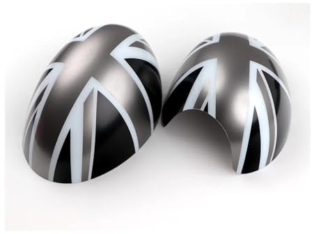 Spiegelkappen Für Mini Für One Für Cooper S Fließheck Für Cabrio R50 R52 R53 Auto Rückspiegel Abdeckungen Dekoration Auto zubehör Spiegelabdeckung (Farbe : Grey Jack)