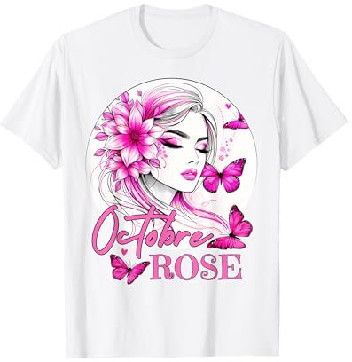 Octobre Rose 2024 Sensibilisation Cancer Du Sein Ruban Rose T-Shirt
