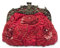 CORIOS Vintage 1920s Abendtasche Damen Floral Clutch Tasche Handgemachte Perle Handtasche Klein Tasche Elegante Schultertasche Kette Umhängetasche für Hochzeit Bankett-Party Abschlussball Rot