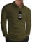 HMIYA Poloshirt Herren Langarm Baumwolle Langarmshirt Sweatshirt V-Ausschnitt Casual T-Shirts (Armeegrün,L)