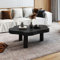 Moderner Couchtisch für das Wohnzimmer, Couchtisch aus massivem Holz, Couchtisch, Wolke, unregelmäßiger Innen-Teetisch mit 3 Beinen, kleiner Mitteltisch, unregelmäßiger Couchtisch,Black-70x45x40cm