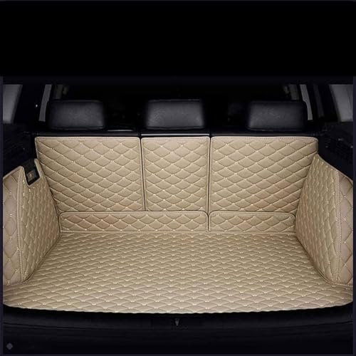 LFSYYD Coche Alfombrillas Maletero para Audi Q5 2017-2024, Cobertura Completa Bandeja Forro Maleteros Cuero Impermeable Accesorios Interiores,E/Beige