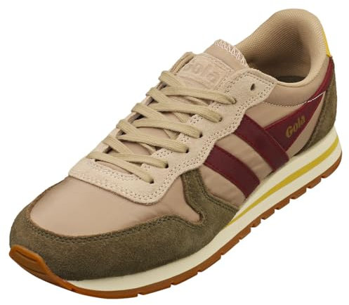 Gola Unisex Daytona Chute Sneaker, Bone/Khaki/Cerise, 41 EU