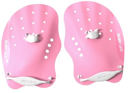 Ronyme Schwimmhandpaddel, Schwimmpaddel, Flache Paddel, leichte, tragbare, Flexible, Bequeme Schwimmpaddel, Schwimmflossen, M Pink
