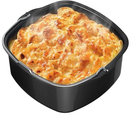 Kioriur Teglia per torta friggitrice ad aria, teglia per friggitrice ad aria | Tortiera quadrata in acciaio e alluminio per uso alimentare, pentole antiaderenti,