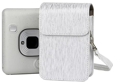 Fenmaru Tasche für Instax Mini Liplay Kamera, PU Wasserdicht Schutztasche für Polaroid Instax Mini Liplay, Umhängetasche‌ Kameratasche Mit Verstellbarem Schultergurt (Weiß)