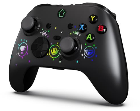 falafaso Switch Game Controller, Wireless Controller for Switch/Lite/OLED, Switch Joystick with RGB lights, Programmable Buttons, Turbo Function, Gyro Axis and Vibration(Diamond)