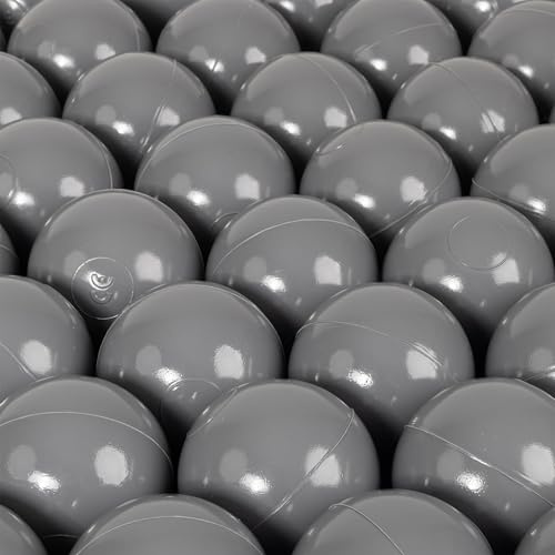 H&F Heimtextilien 100 Bälle für Bällebad Ø 6 cm – Grau Plastikbälle für Kinder & Babys – Weiche & langlebige Spielbälle – BPA-frei & schadstofffrei – Perfekt für Spielzelt, Hüpfburg & Garten