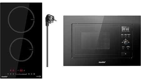 COMFEE' CIH351D257K0 Piano Cottura a Induzione Incorporato con 2 Zone + COMFEE' Forno a Microonde da Incasso Digitale, 20 Litri, 800W, Grill