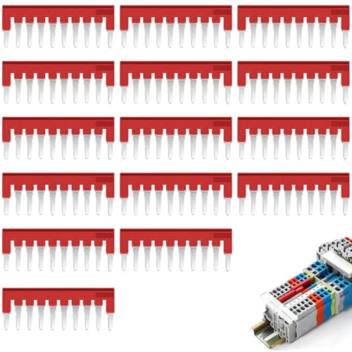 15 Stück Contact Steckbrücke FBS 10-5 Reihenklemme,10 Kontakte Jumper Klemmen,Schienenklemmen,für ST PT2.5 UT Steckklemme Mittelquerbrücken