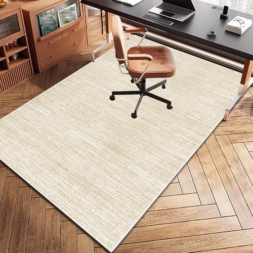 Bodenschutzmatte Bürostuhl 200 x 260 cm, Gaming Teppich Stuhlunterlage Non slip Gaming Schreibtischstuhl Schutz Matte, Bürostuhl Unterlage, Gaming Stuhl Unterlage, Computerstuhl Teppiche Beige