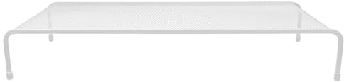 Soporte Metálico para Monitor de Escritorio, Hierro Blanco, Transparente | Eleva la Pantalla Vista, Ahorra Espacio, para Oficina y Hogar, Mejora Postura Diaria
