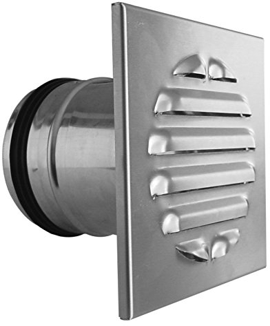 Upmann für Rohre DN100 eckig 150 x 150 mm, Edelstahl V2A gebürstet