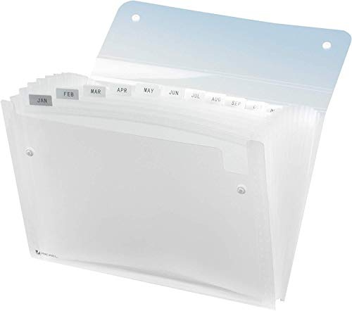 Rexel 2102035 Fächertasche ICE, blanko, 13 Fächer, 1 Stück, klar