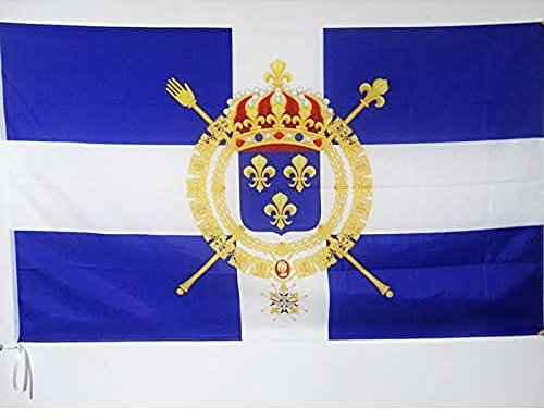 AZ FLAG - Drapeau Marine civile française XVIIIe siècle - 150x90 cm - Drapeau Pavillon Royaume De France 100% Polyester Avec Fourreau et cordelette - Pavillon 110 g