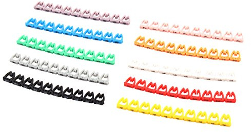 sourcingmap Wire Numbering Marker Plastic Wire Cable Marker 0-9 Coded Clip-On Cable Marker Tube Colorful for Marking the Color-Coded Cables(10Pcs)
