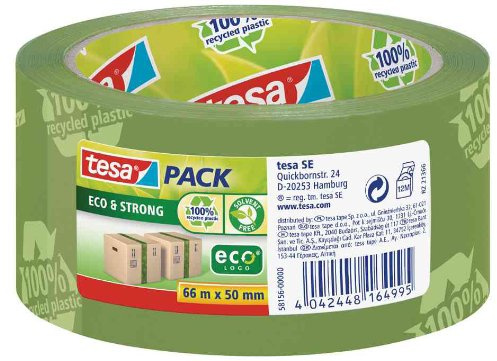 tesapack Eco & Strong, grün (bedruckt) 66m:50mm