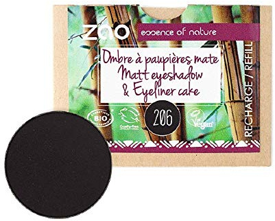 ZAO REFILL Matt Eyeshadow 206 schwarz Lidschatten-Nachfüller (Cake Pro Eyeliner, Augenbrauenpuder)