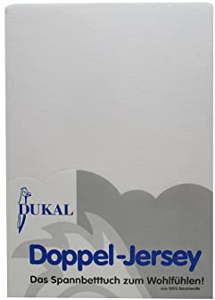 Dukal | Spannbettlaken | 90x200 – 100x200 cm | aus hochwertigem DOPPEL-Jersey | 100% Baumwolle | Farbe: Weiss