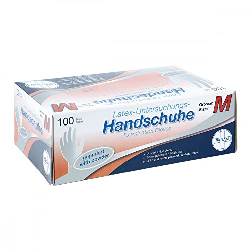 HANDSCHUHE Einmal Latex gepudert M 100 St