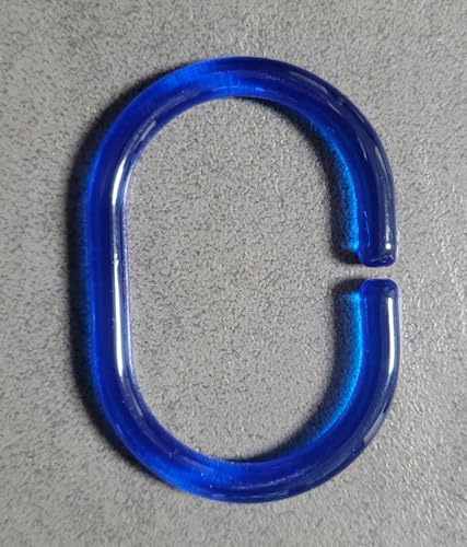 Spirella Kollektion C-Minor Haken für Duschvorhang, 4 x 5,8 cm, Styrol, Blau, dunkelblau, 4 x 5,8 (12 pcs)