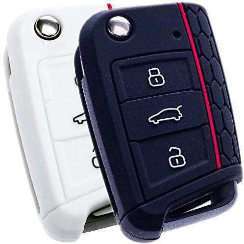 Seat Lot de 2 étuis à clés, noir + blanc, coque de première qualité