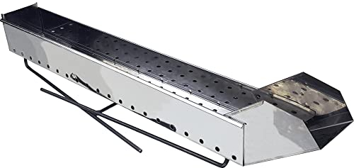 Mistermoby Barbecue Fornacella Inox da 90 Cm, Canaletta per la cottura di Arrosticini Spiedini Carne Pesce Souvlaki Kebab Skewers, piedi richiudibili, Artigianale made in Italy