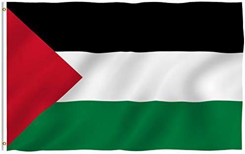 Anley Fly Breeze Bandera Palestina de 3x5 pies - Color Vivo y Resistente a la decoloración UV - Encabezado de Lona y Doble Cosido - Banderas palestinas Poliéster con Ojales de latón 3 X 5 pies