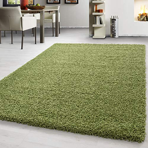 Teppium Tapis Salon Moderne Adulte Tapis Chambre Vert 240 x 340 cm - Shaggy Tapis Poil Long Salle de Séjour Concevoir Unicolore Tapis Moelleux et Doux - Tapis Cuisine Moquette Salon