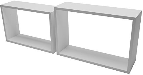 DURAline Shelving Duo Würfel, rechteckig, 40 x 27 cm, Holz, Weiß, 27 x 40 x 11,7 cm