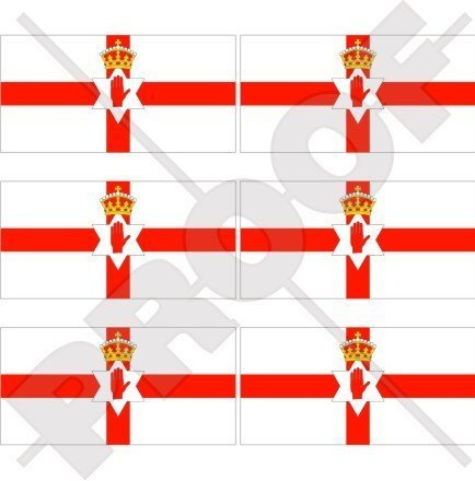 NORDIRLAND Flagge Ulster Fahne Großbritannien UK 40mm Mobile, Handy Vinyl Mini Aufkleber, Abziehbilder x6 Stickers