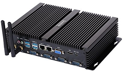 HUNSN Fanless Industrial PC, Mini Computer, Intel Core I5 3317U, Windows XP / 11 or Linux Ubuntu, IM02, VGA, HDMI, 2 x LAN, 4 x COM, 4 x USB2.0, 4 x USB3.0, 8G RAM, 256G SSD