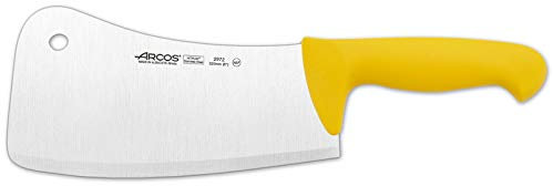 Arcos Serie 2900 - Cuchillo Macheta - Hoja de Acero Inoxidable NITRUM de 200 mm - Mango inyectado en Polipropileno Color amarillo