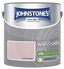 Johnstone's - Wall & Ceiling Paint - Ballet Slipper - Silk Finish - Emulsion Paint - Fantastic Coverage - Easy to Apply - Dry in 1-2 Hours - 12m2 Coverage per Litre - 2.5L