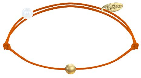 LES POULETTES BIJOUX - Bracelet Lien Petite Perle Plaqué Or - Classics - Orange