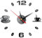 Acrylic 3D Wall Clock, Coffee Cup Pattern DIY 3D Stickers Clock Silent Stickers Clock for Home/Office/Restaurant