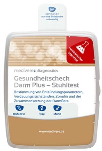 medivere Labordiagnostik Gesundheitscheck Darm Plus Stuhltest - umfassender Test für Darmgesundheit und Darmerkrankungen - mit Leaky Gut Marker Zonulin