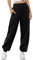 Nuofengkudu Women's Plain Baggy Fleece Tracksuit Bottoms Warm Harem Joggers Pants with Pockets Elastic Waist Thermals Tapered Leg Sweatpants Running Workout Casual Lounge Wear (F-Black, M)