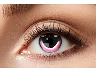 Maskworld Rosa Häschen Kontaktlinsen/Monatslinsen - Motivlinsen ohne Sehstärke - Unisex - Erwachsene - ideal für Halloween, Karneval, Motto-Party & Fantasy-Fans