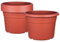 BigDean 6X Blumentopf Ø 35 cm Farbe Terrakotta Kunststoff Pflanztopf Containertopf Übertopf Pflanzkübel rund 35 x 25 cm