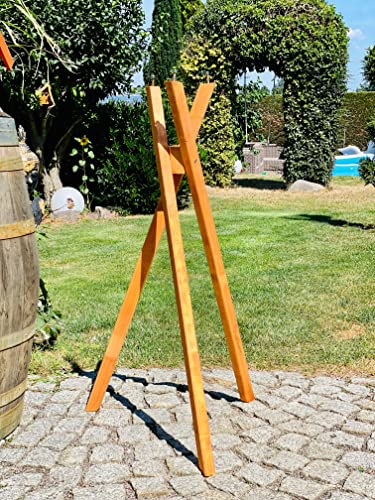 DARLUX Vogelhausständer zur Auswahl massiv Holz Standfuß, Gestell, Vogelfutterhausständer, Futterhaus für Vogelhäuser L-XXL lasiert oder Natur. (Dreibein lasiert)