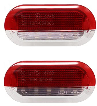 Ayikeiy Lot de 2 lampes de courtoisie LED blanches et rouges pour porte de voiture Compatible avec VW Golf MK3 MK4 Jetta Beetle T'ouran Polo Vento avec Skoda Seat