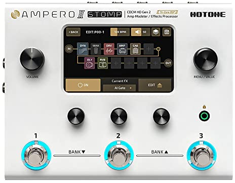 HOTONE Processore multieffetto per chitarra Pedale Touch Screen Amplificatore per basso Modellazione Cabinet IR Simulazione FX pedale multieffetto Ampero II Stomp