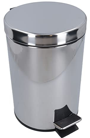 AB Tools 3L Waste Pedal Bin Stainless Steel Kitchen Bathroom House Rubbish Dustbin