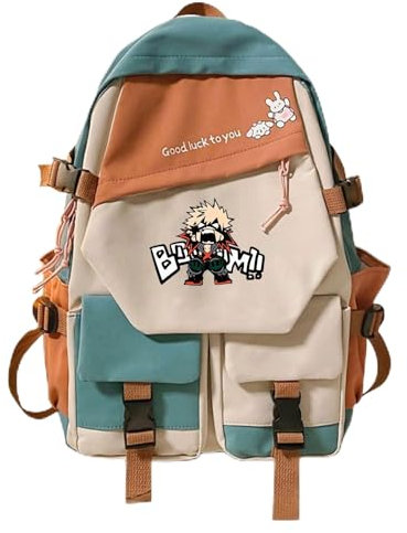 zhedu My Hero Academia Backpack Anime Rucksack Für Frauen Kawaii Design Student Canvas Jugend Outdoor Reiserucksack Laptop Book Bags (1)